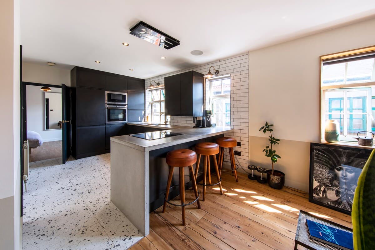 Open-plan living and kitchen